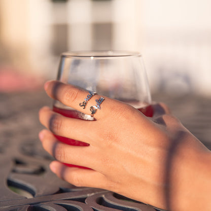 Bague Double Prénoms - Taille Ajustable Chris
