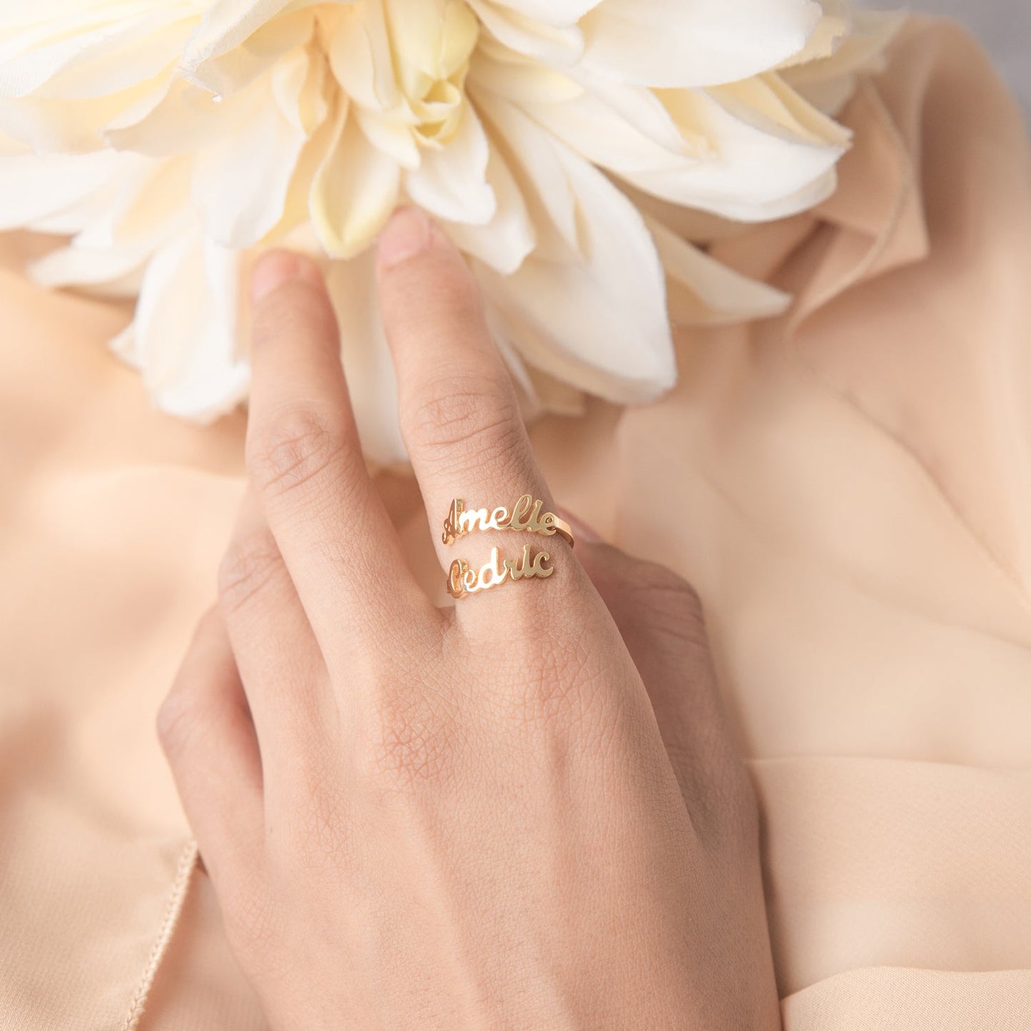Bague Double Prénoms - Taille Ajustable Chris