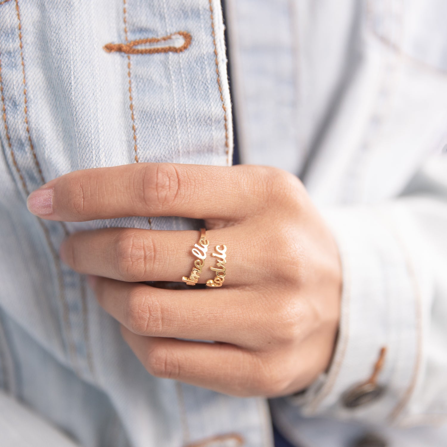 Bague Double Prénoms - Taille Ajustable Chris