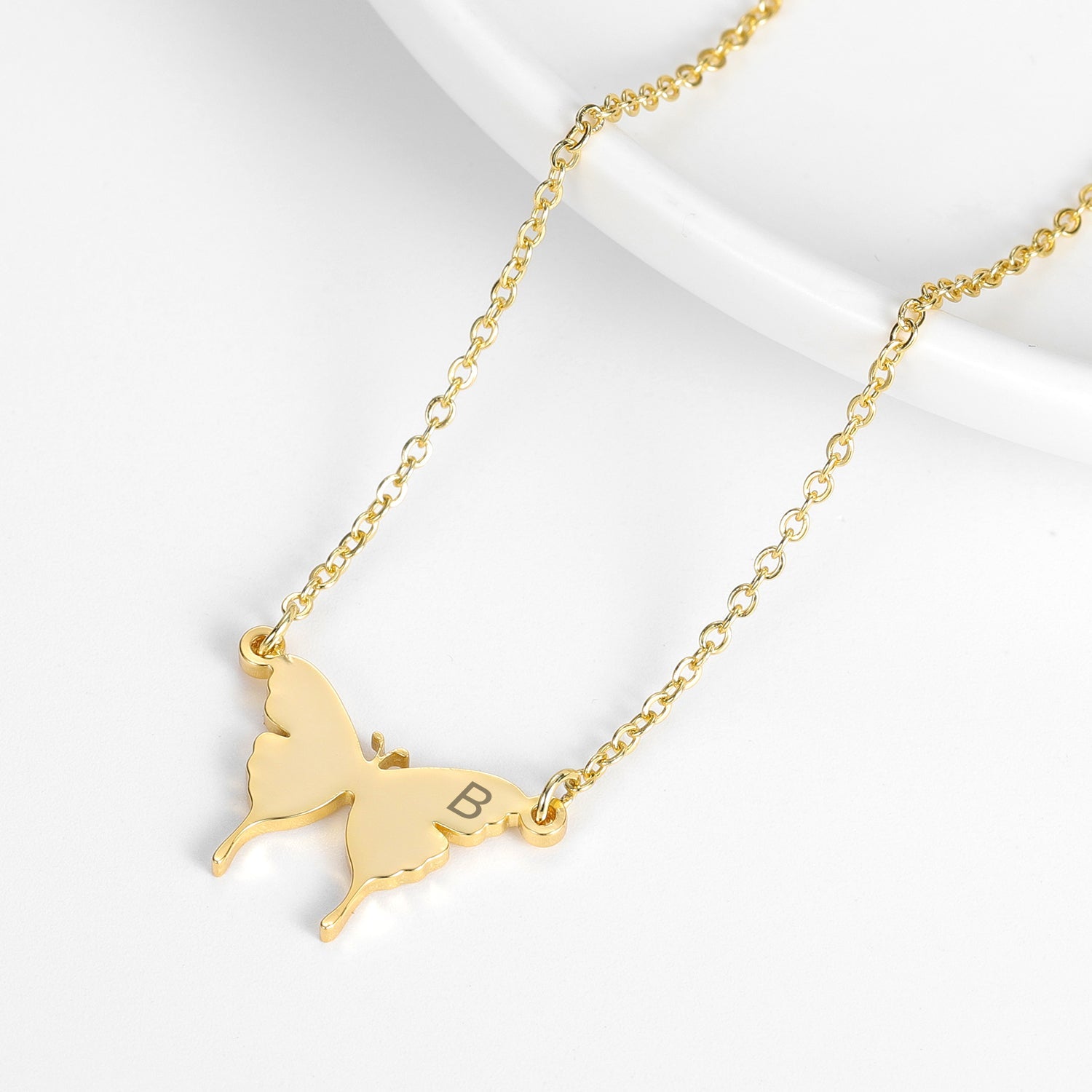 Collier Papillon Initiale Chris