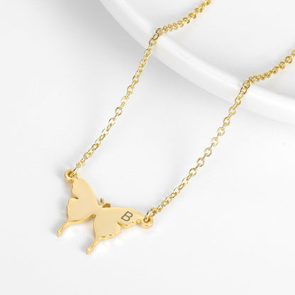 Collier Papillon Initiale Chris