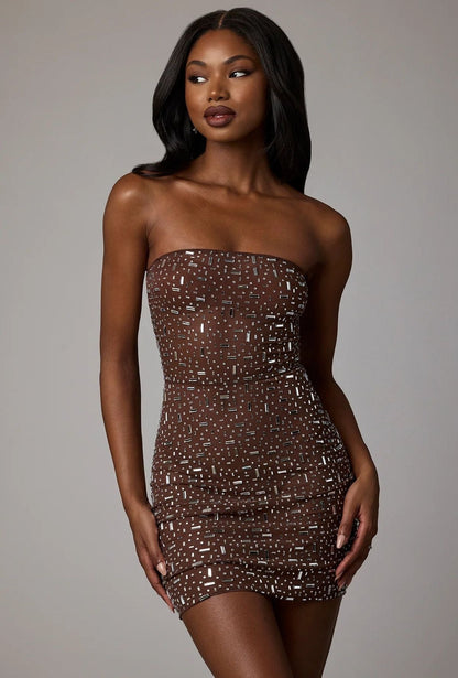 Robe “Diana” courte marron foncé Acces’ by Liliha