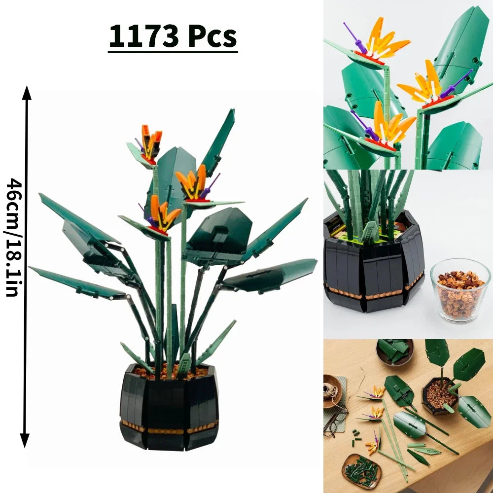 Icons 10311 10313 10314 10328 10298 40524 40460 40461 40464 Artificial Flower Orchid Plants Building Blocks Mother's Day Gifts Ozeroz