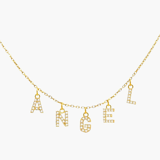 Collier 1 à 10 Initiales avec Zircons Cubiques Chris