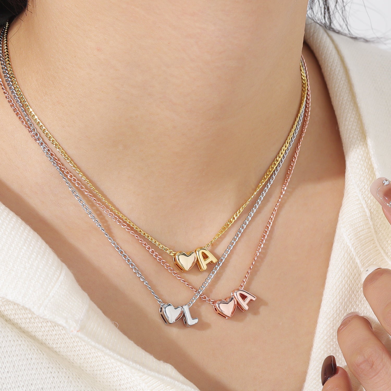Collier Initiale Coeur Amour & Bijoux