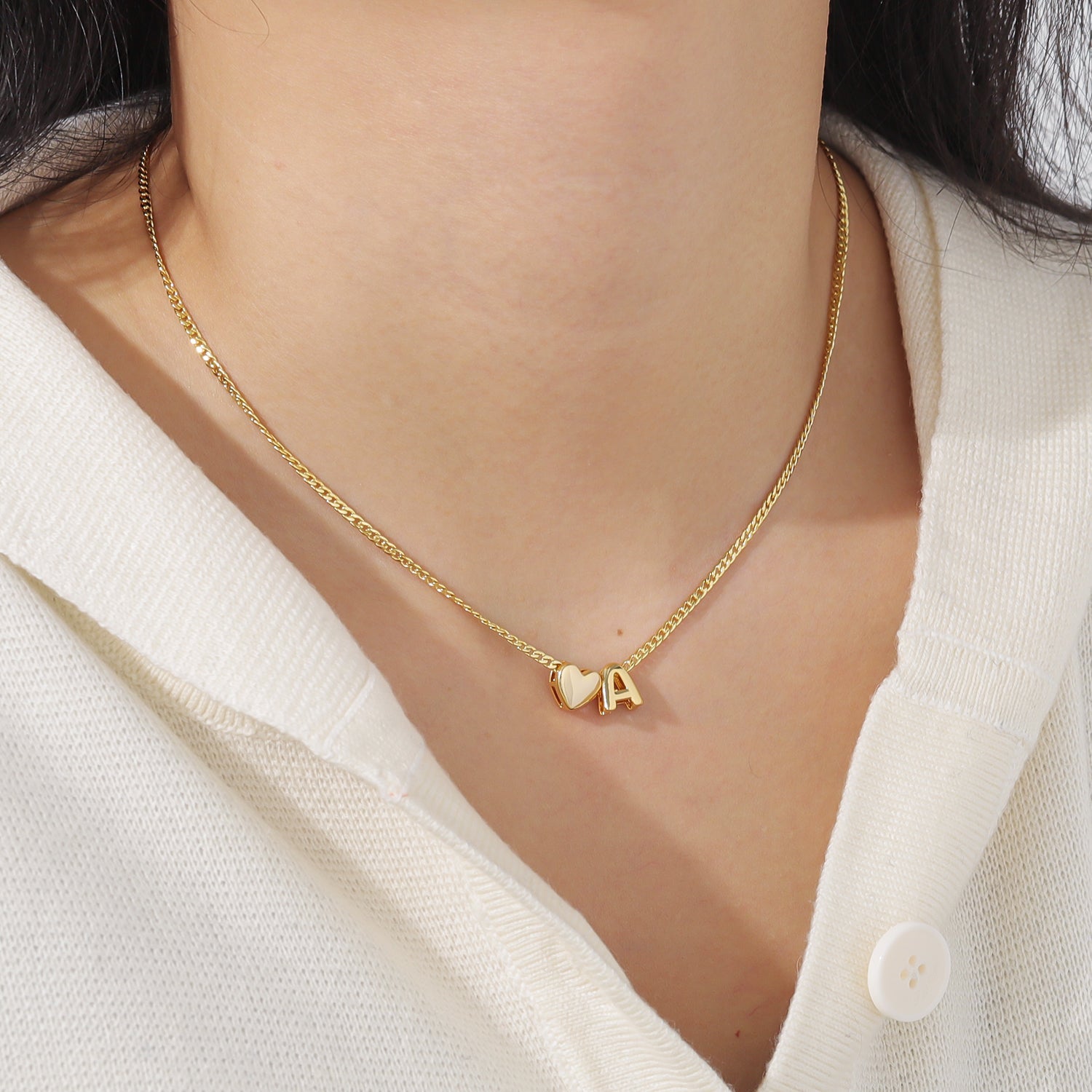 Collier Initiale Coeur Amour & Bijoux