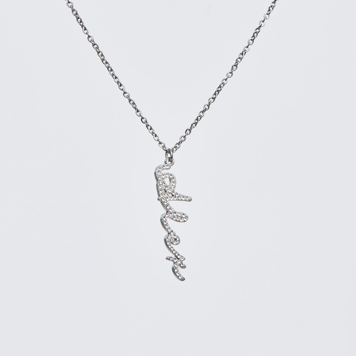 Collier Prénom Vertical Personnalisé avec Strass Chris
