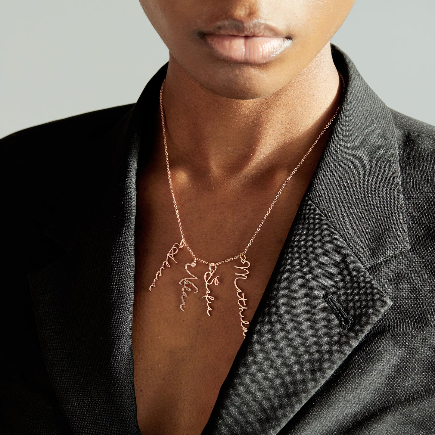 Collier Prénom Vertical Signature Multiple - Détachable Chris