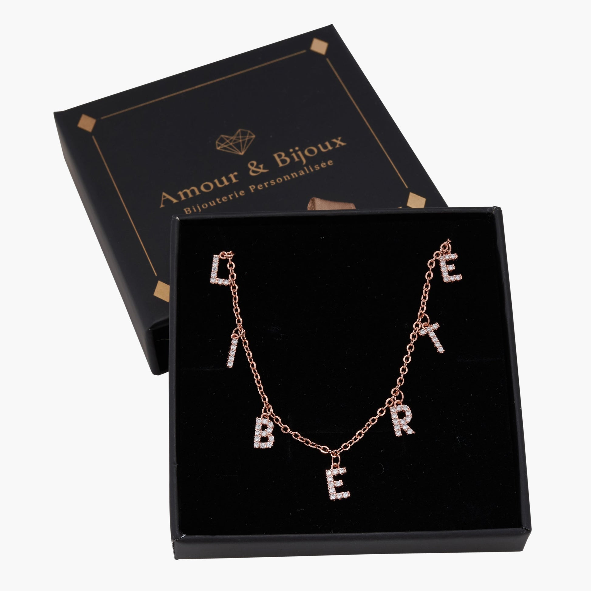 Collier 1 à 10 Initiales avec Zircons Cubiques Chris