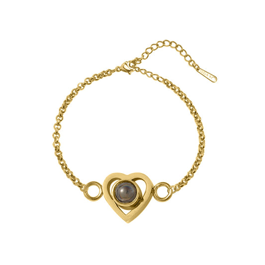 Bracelet Coeur Initiale Projection de Photo Amour & Bijoux