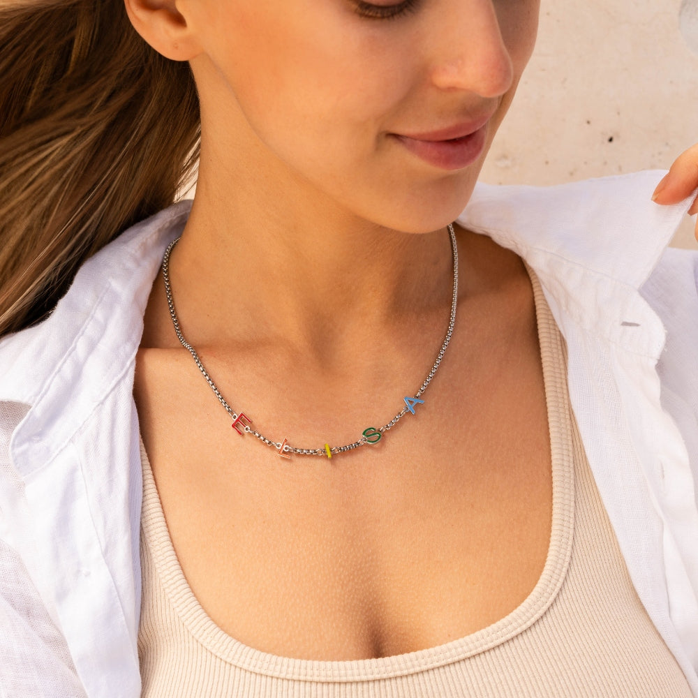 Collier Prénom Initiales Multicolore Chris