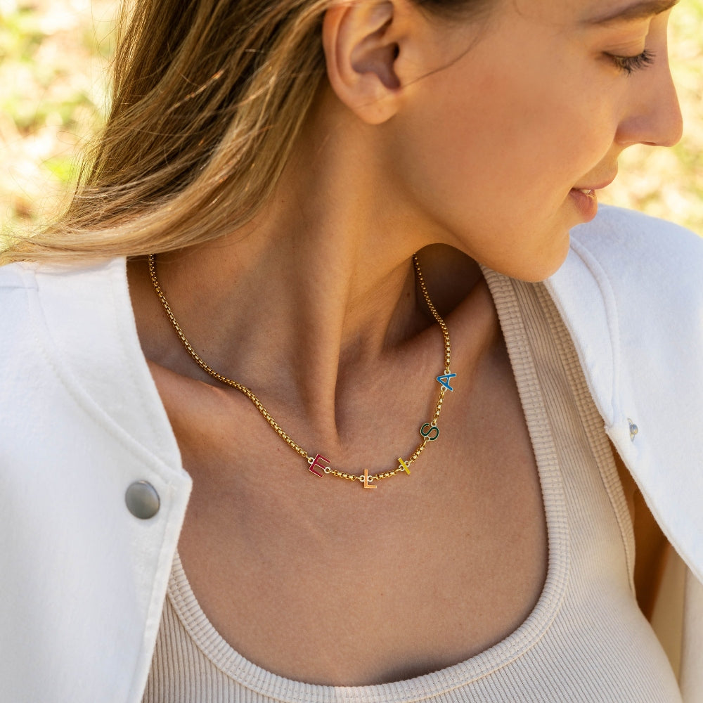 Collier Prénom Initiales Multicolore Chris
