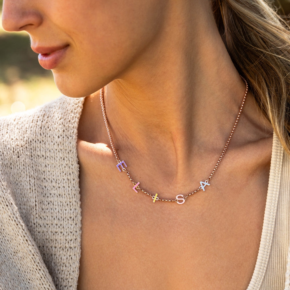 Collier Prénom Initiales Multicolore Chris