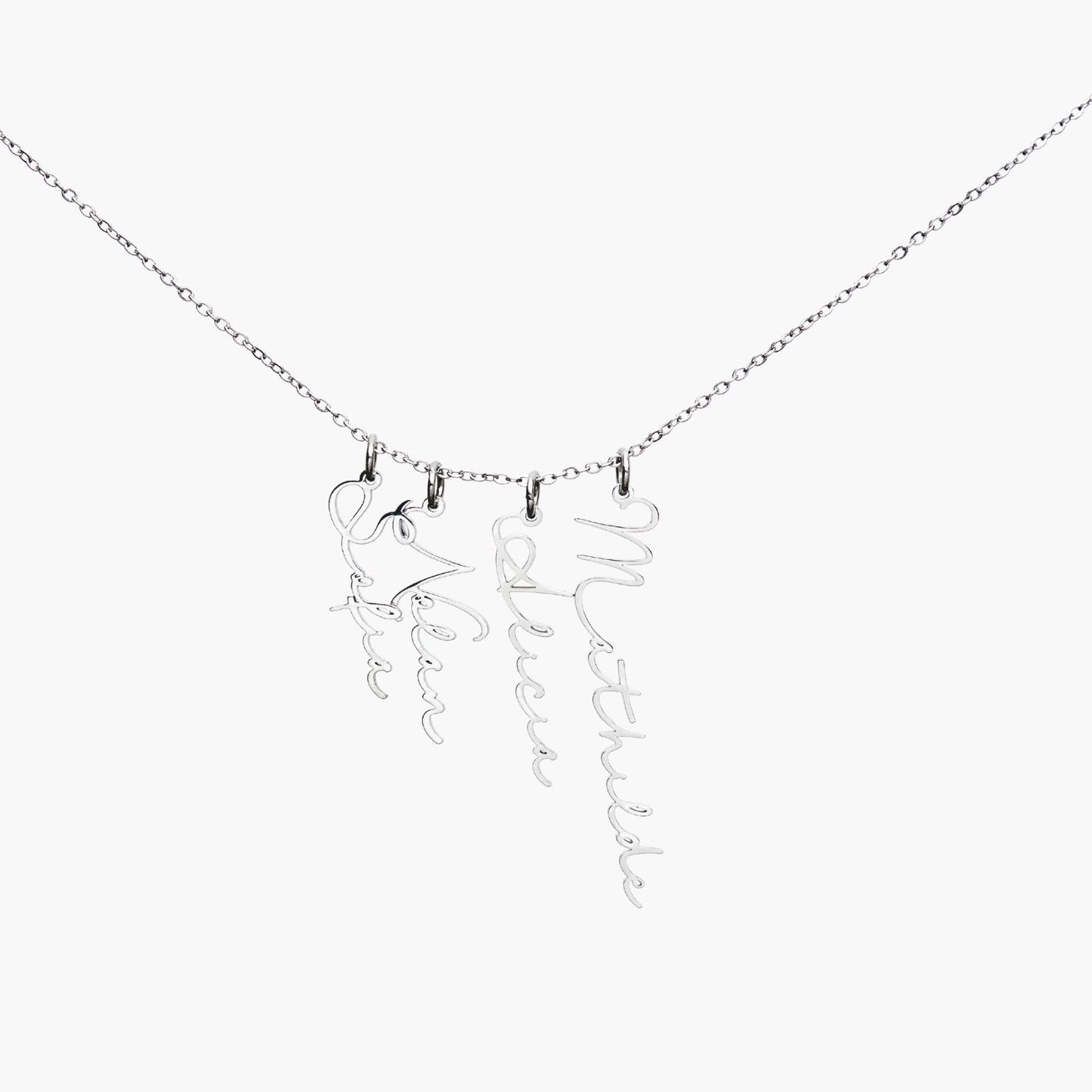 Collier Prénom Vertical Signature Multiple - Détachable Chris