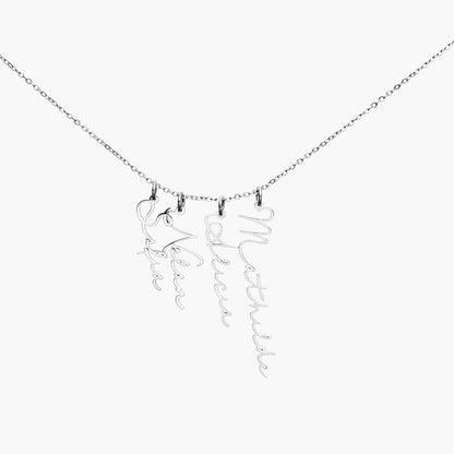 Collier Prénom Vertical Signature Multiple - Détachable Chris