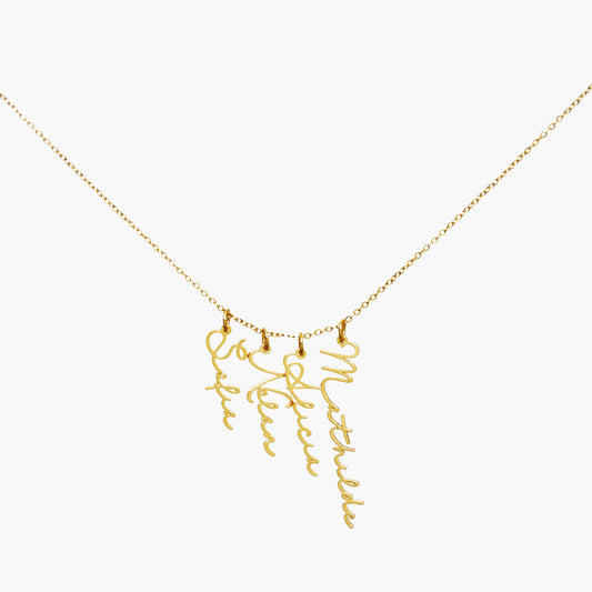 Collier Prénom Vertical Signature Multiple - Détachable Chris