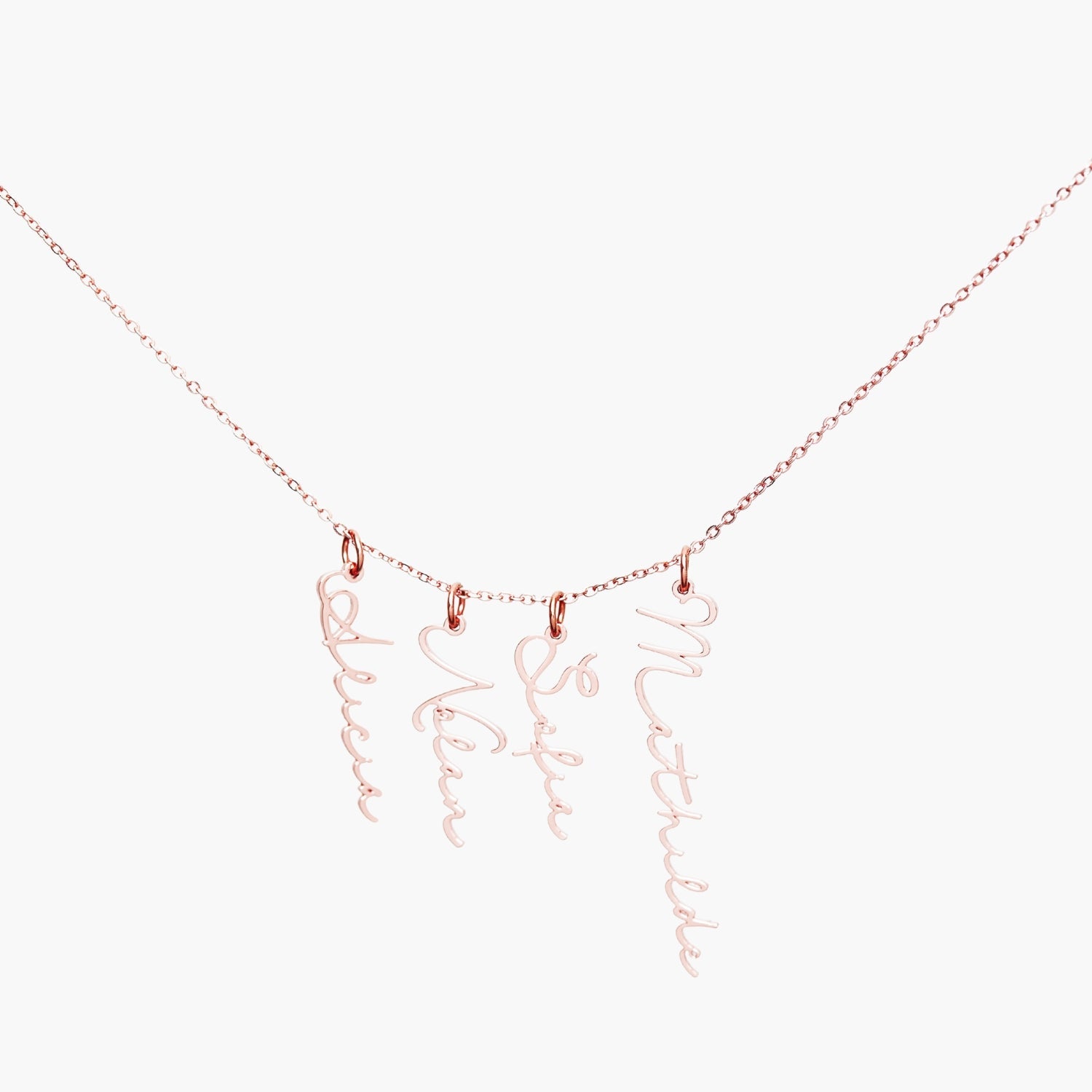 Collier Prénom Vertical Signature Multiple - Détachable Chris
