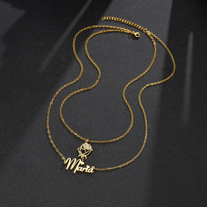 Collier personnalisé Rose Embrace Ozeroz
