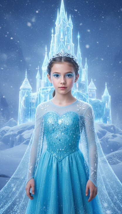 Toile enfant robe de princesse rouge Conte de fees personnalise