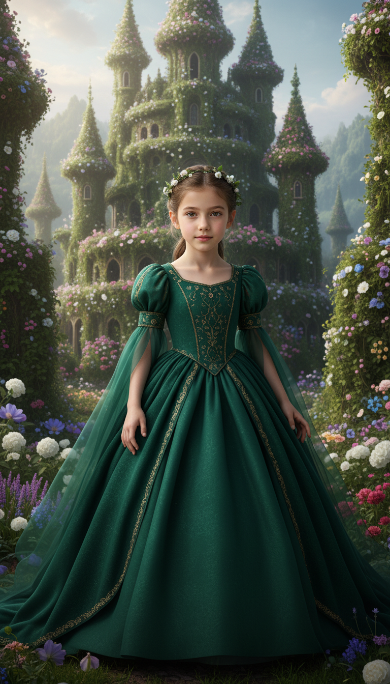 Toile enfant robe de princesse rouge Conte de fees personnalise