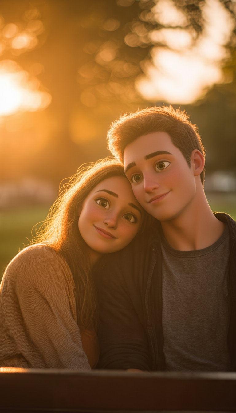 Personalized couple canvas print - Love and complicity