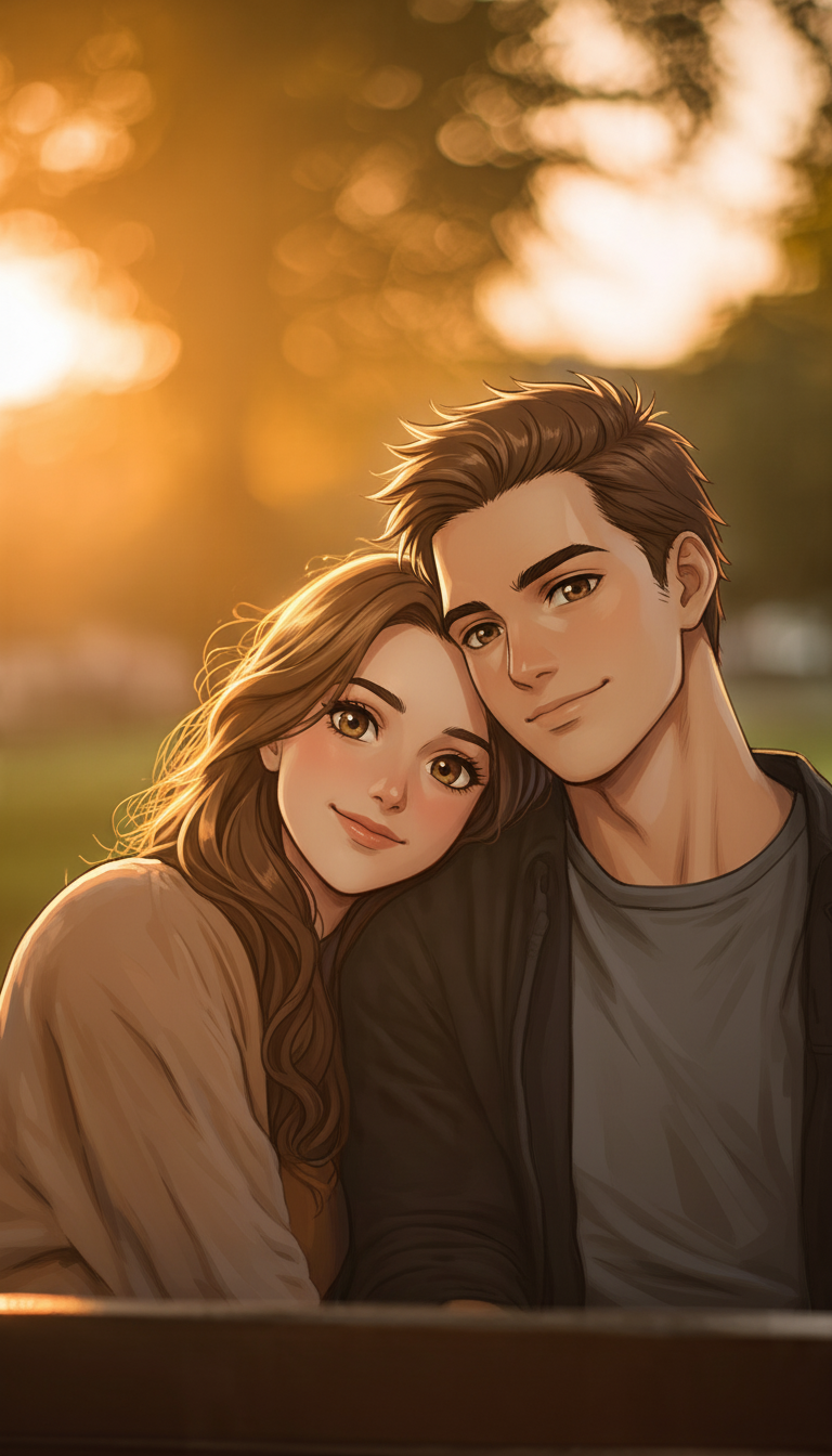 Personalized couple canvas print - Love and complicity