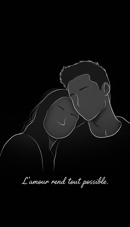 Personalized couple canvas print - Love and complicity