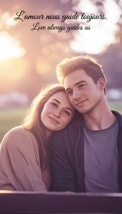 Personalized couple canvas print - Love and complicity