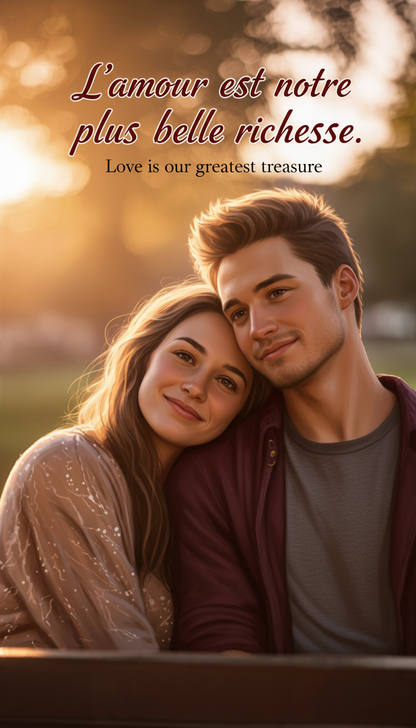 Personalized couple canvas print - Love and complicity