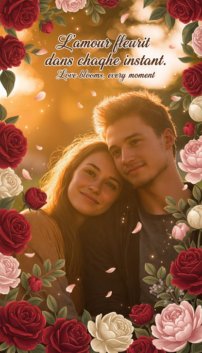 Personalized couple canvas print - Love and complicity