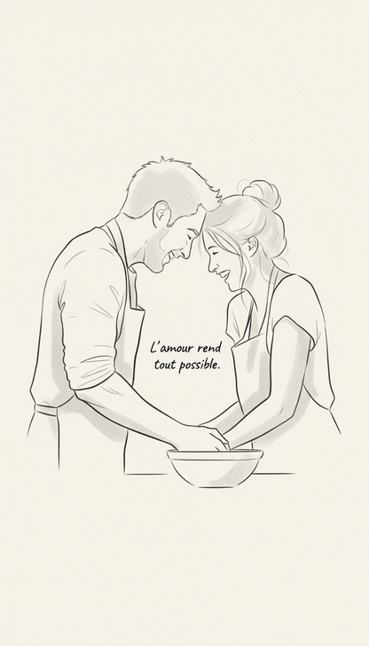 Personalized couple canvas print - Love and complicity