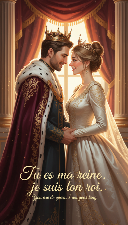 Personalized couple canvas print - Love and complicity