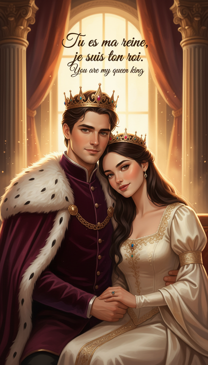 Personalized couple canvas print - Love and complicity