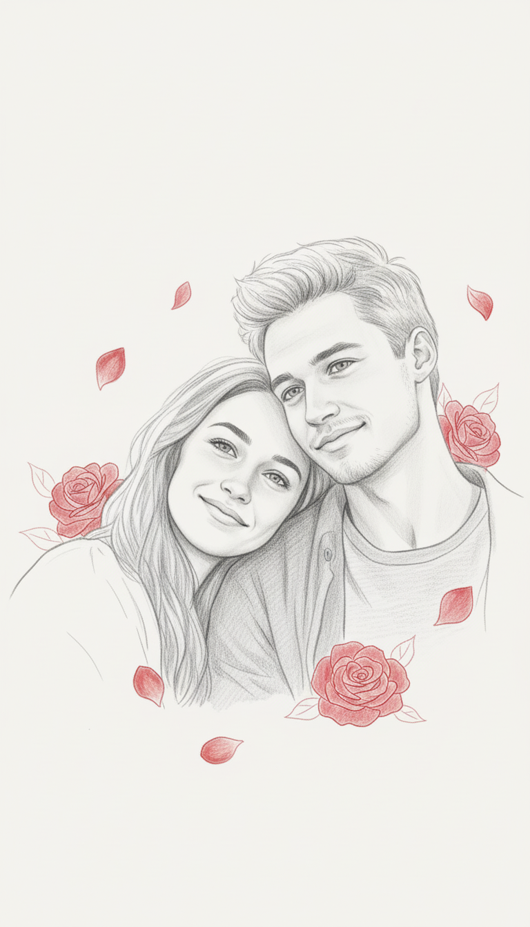 Personalized couple canvas print - Love and complicity