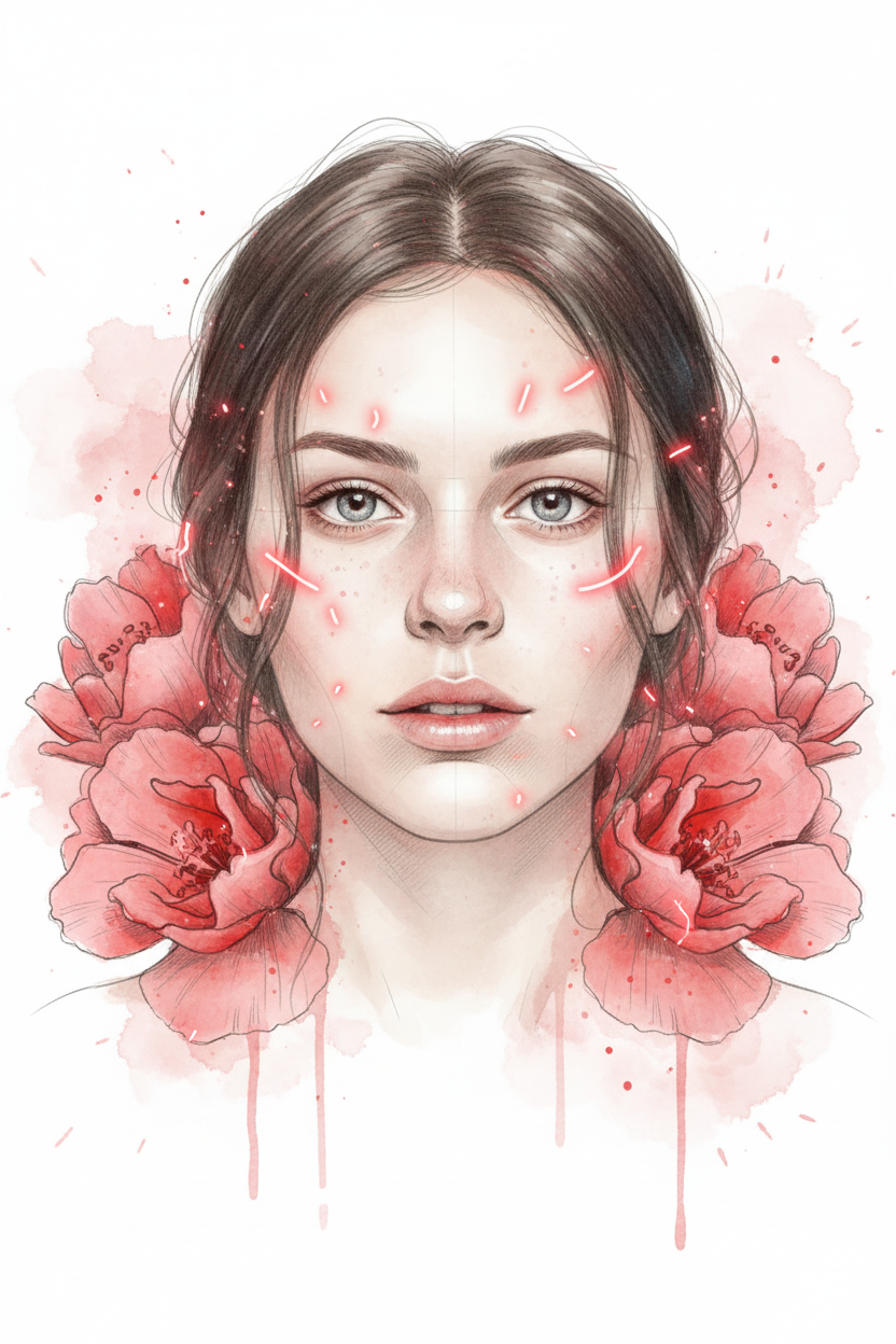 Personalized Pink Portrait Canvas - Floral Art