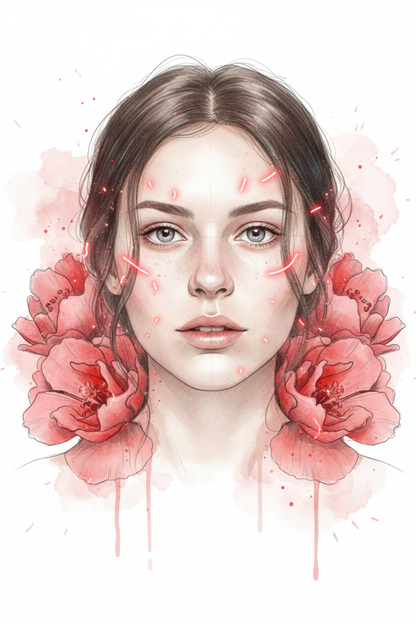 Personalized Pink Portrait Canvas - Floral Art