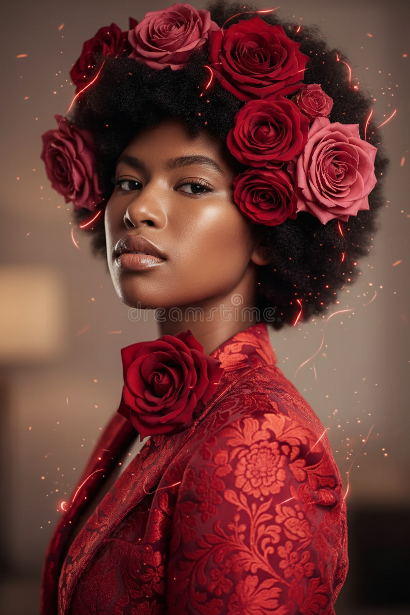 Personalized Pink Portrait Canvas - Floral Art