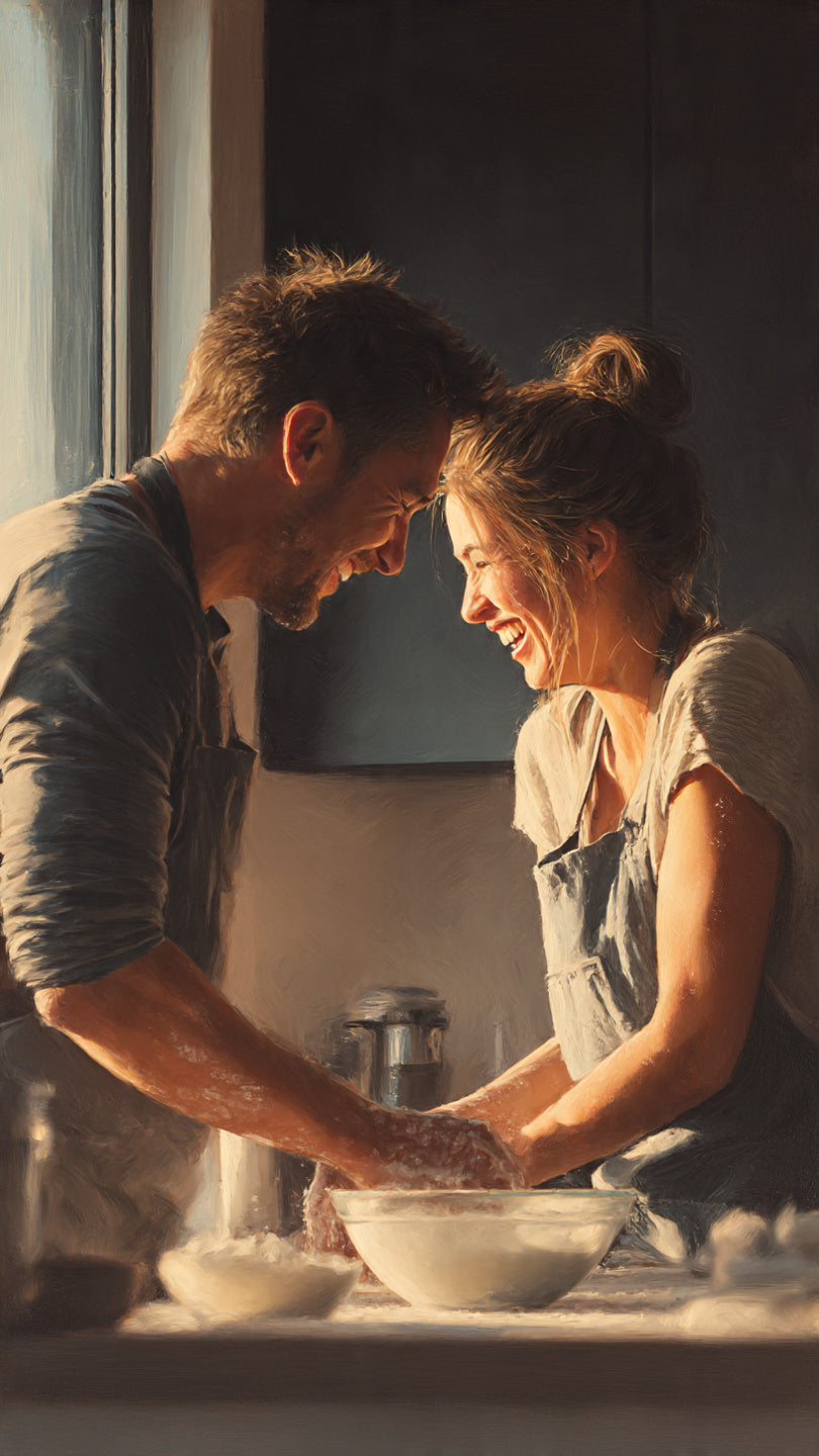 Personalized couple canvas print - Love and complicity